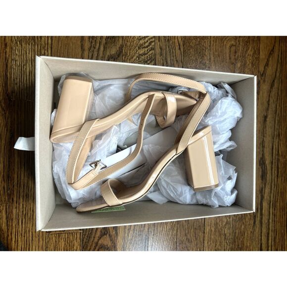 NIB Urban Outfitters Stella Thin Strap Heel in Nude Women's Size 7 - Picture 10 of 11